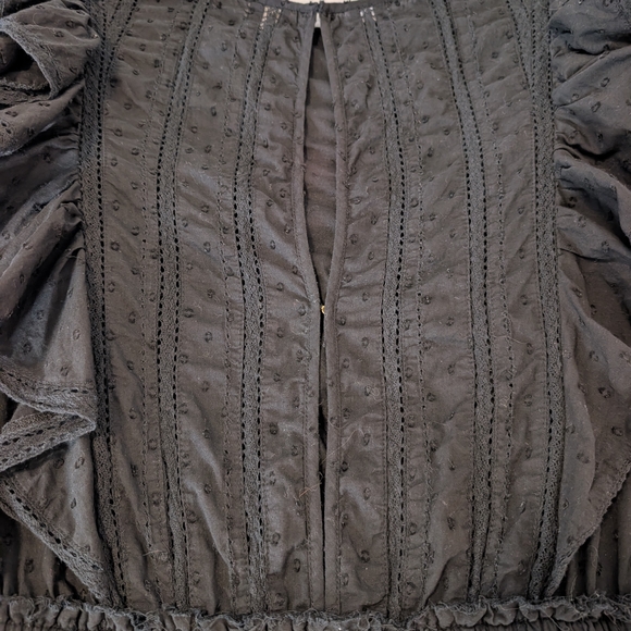 LoveShackFancy Black Ruffled Mini Dress - Picture 9 of 11